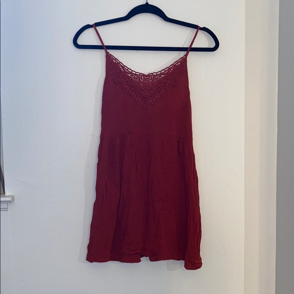 Red mini dress